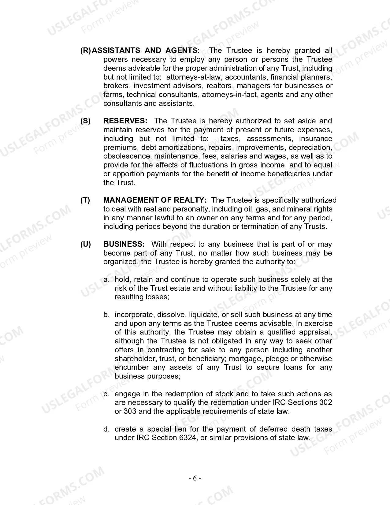 Preview Revocable Living Trust for Husband and Wife with No Children