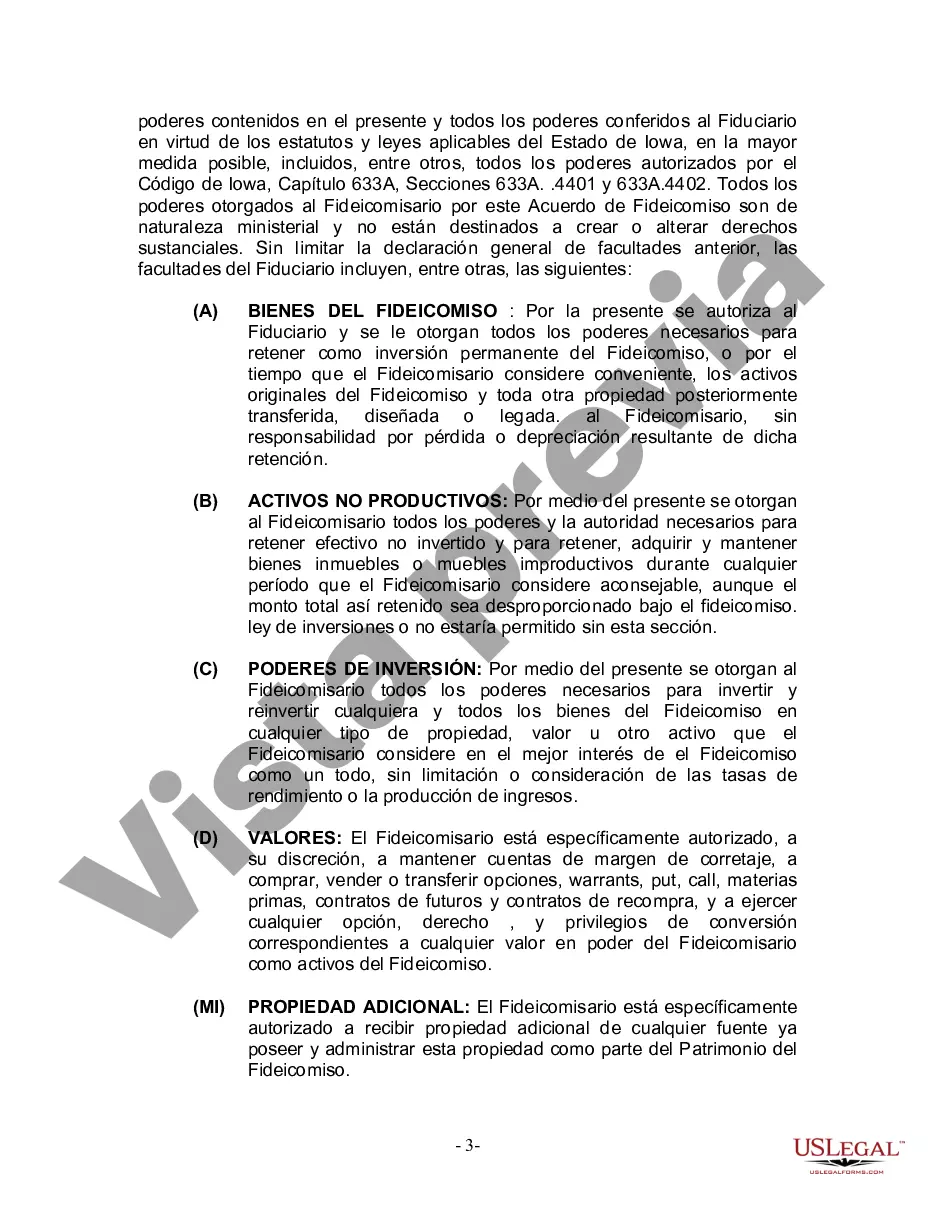 Preview Fideicomiso en Vida para Individuos Solteros, Divorciados o Viudos (o Viudos) sin Hijos