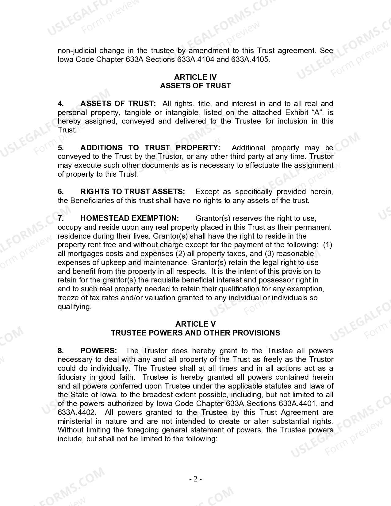 Preview Living Trust for Individual Who is Single, Divorced or Widow (or Widower) with No Children
