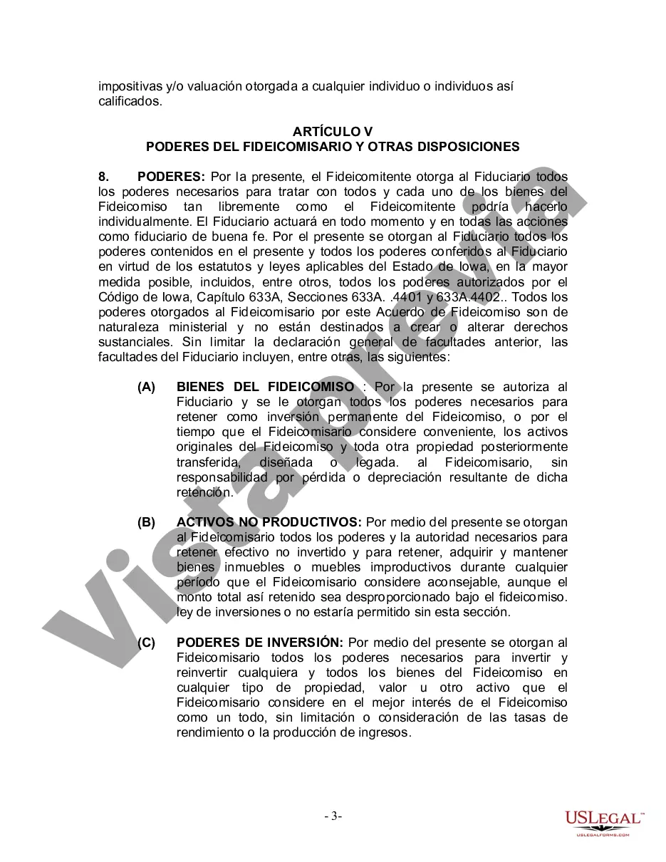 Preview Fideicomiso en vida para esposo y esposa con un hijo