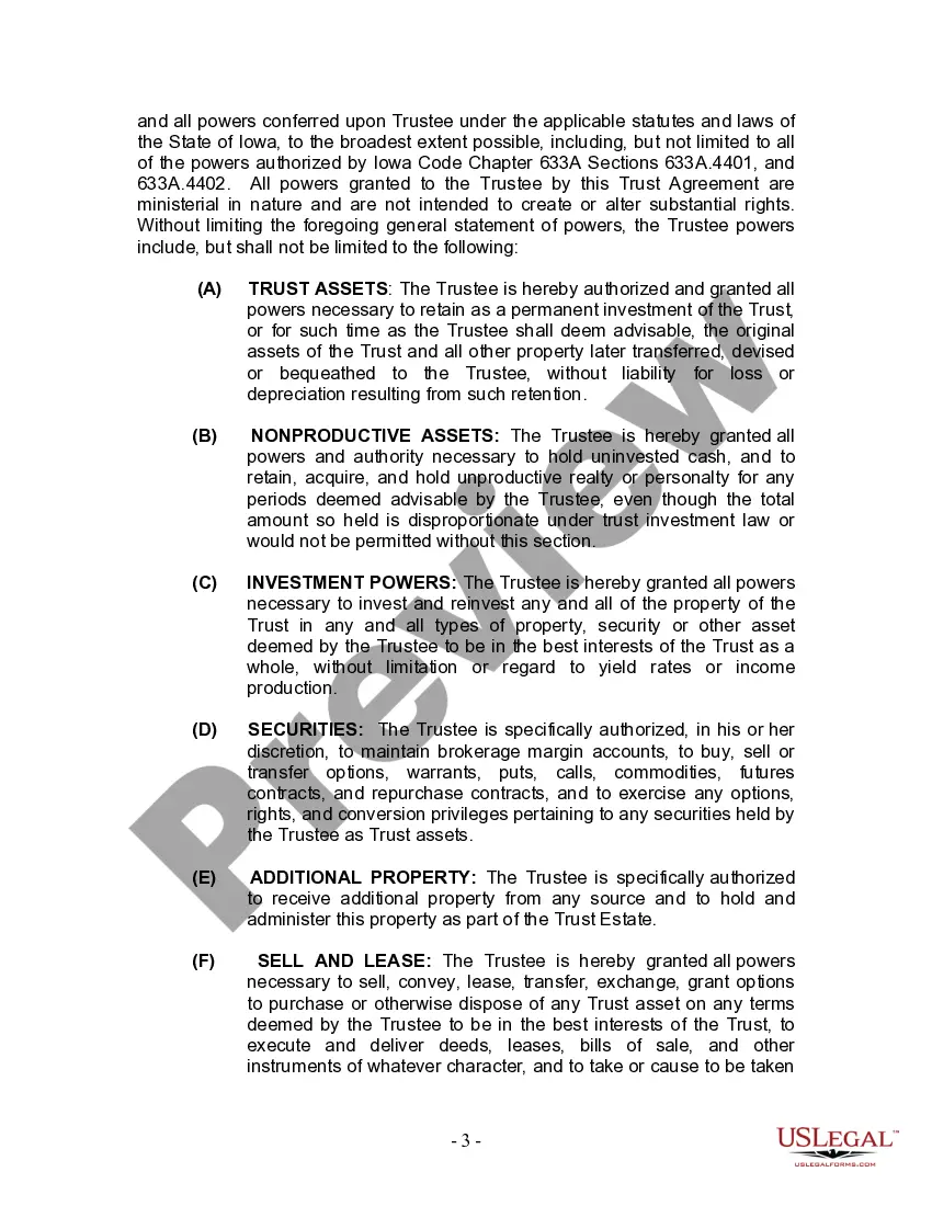 Preview Living Trust for Husband and Wife with Minor and or Adult Children