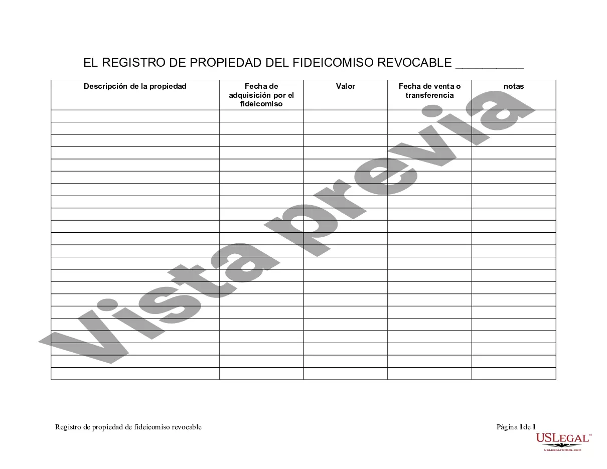 Preview Registro de propiedad de fideicomiso en vida