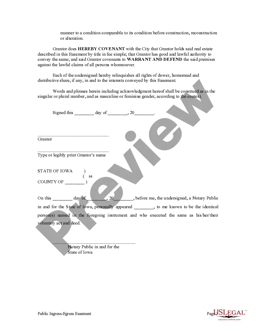 Preview Public Ingress-Egress Easement