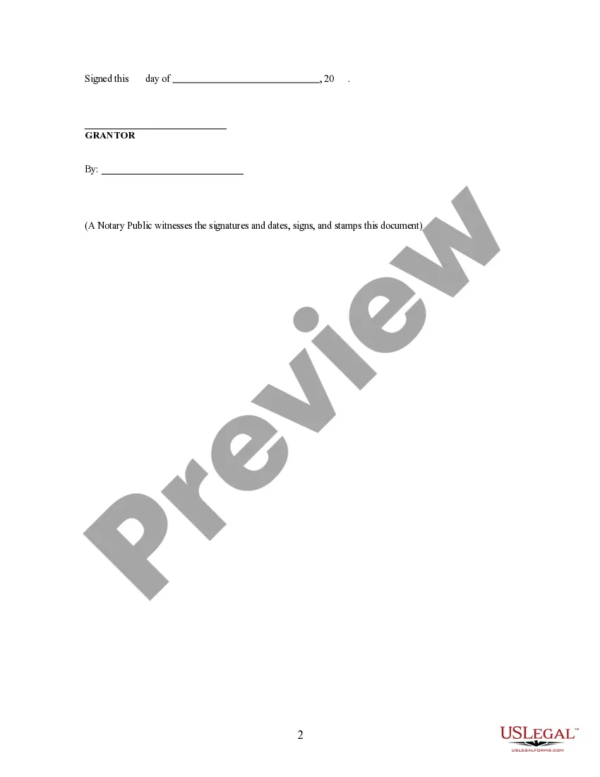 Preview Easement for City Sanitary Sewer Line Construction and Maintenance