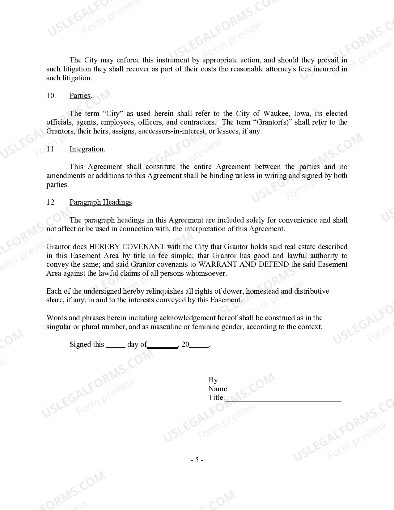 Preview Overland Flowage Easement