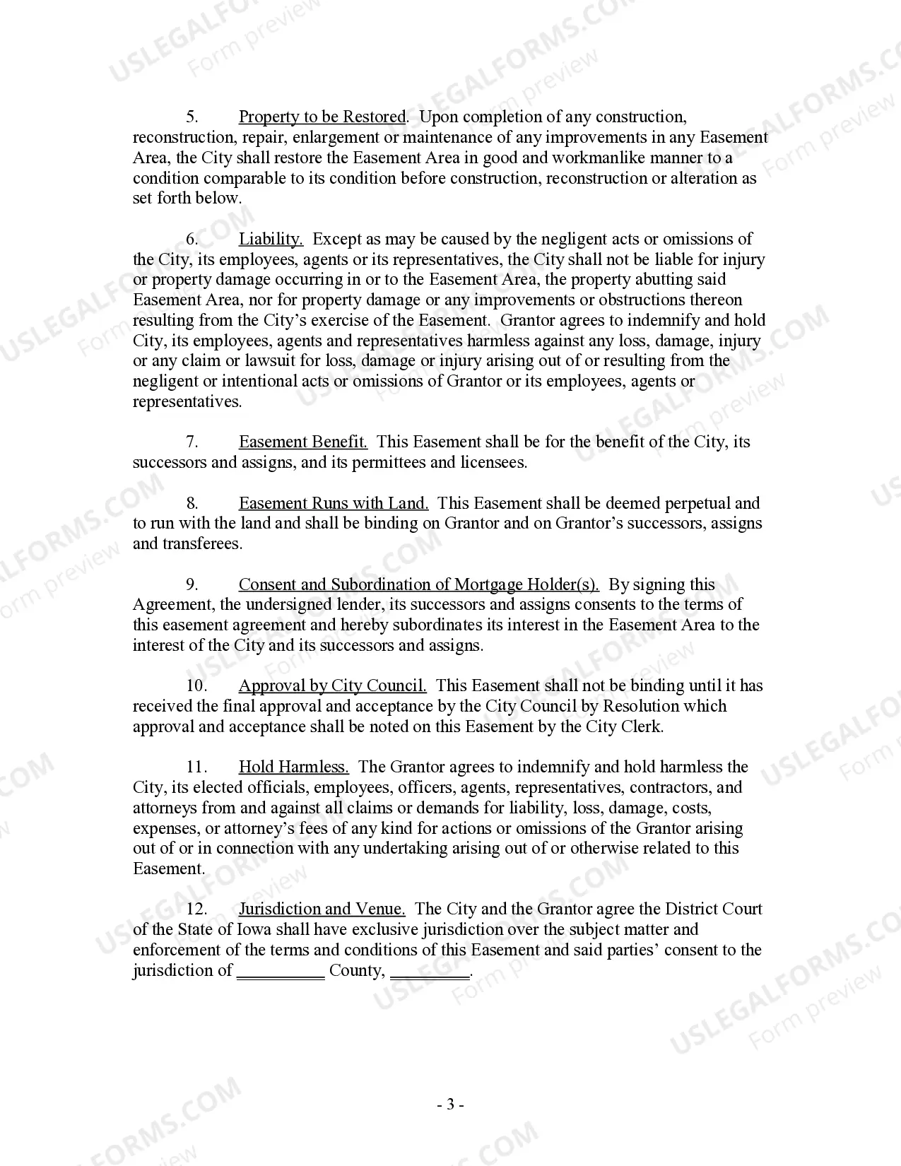 Preview Public Facilities and Use Easement