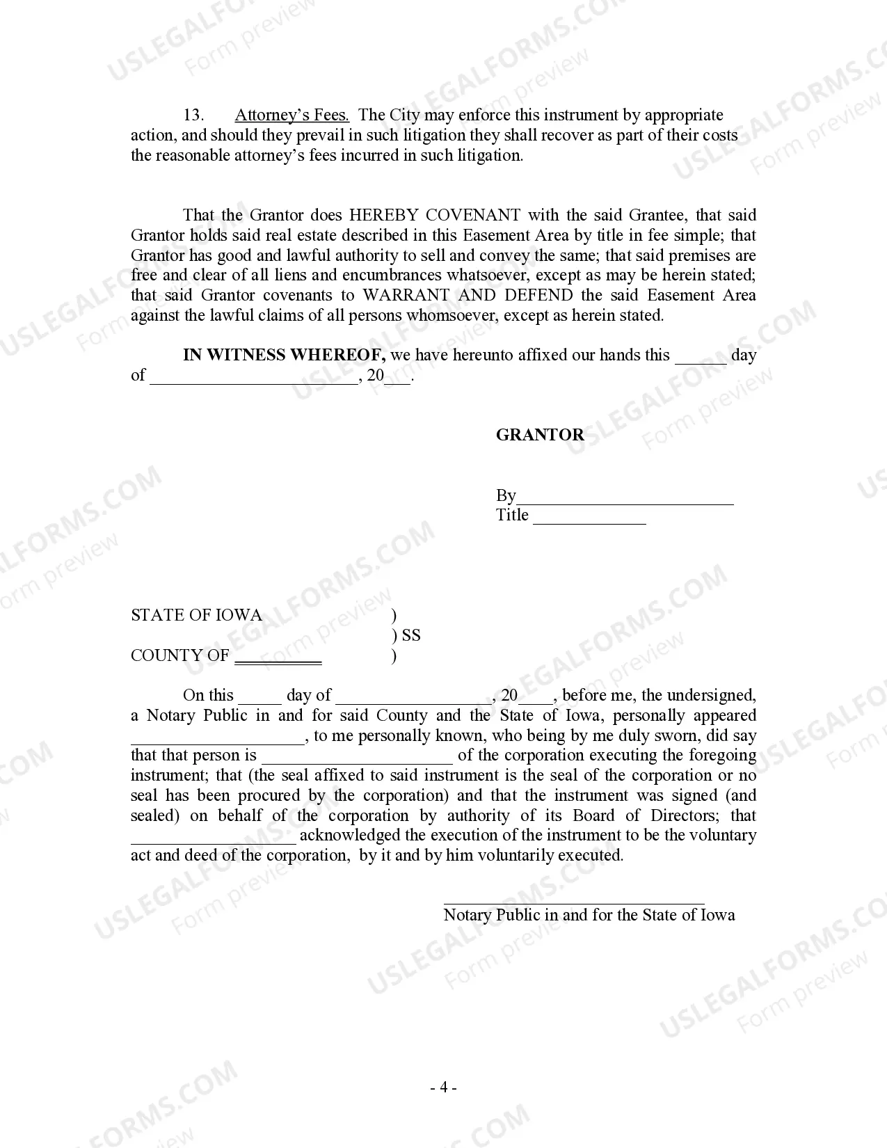 Preview Public Facilities and Use Easement