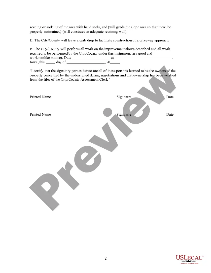 Preview Property Adjustment Easement and Lease - for city maintenance of driveway