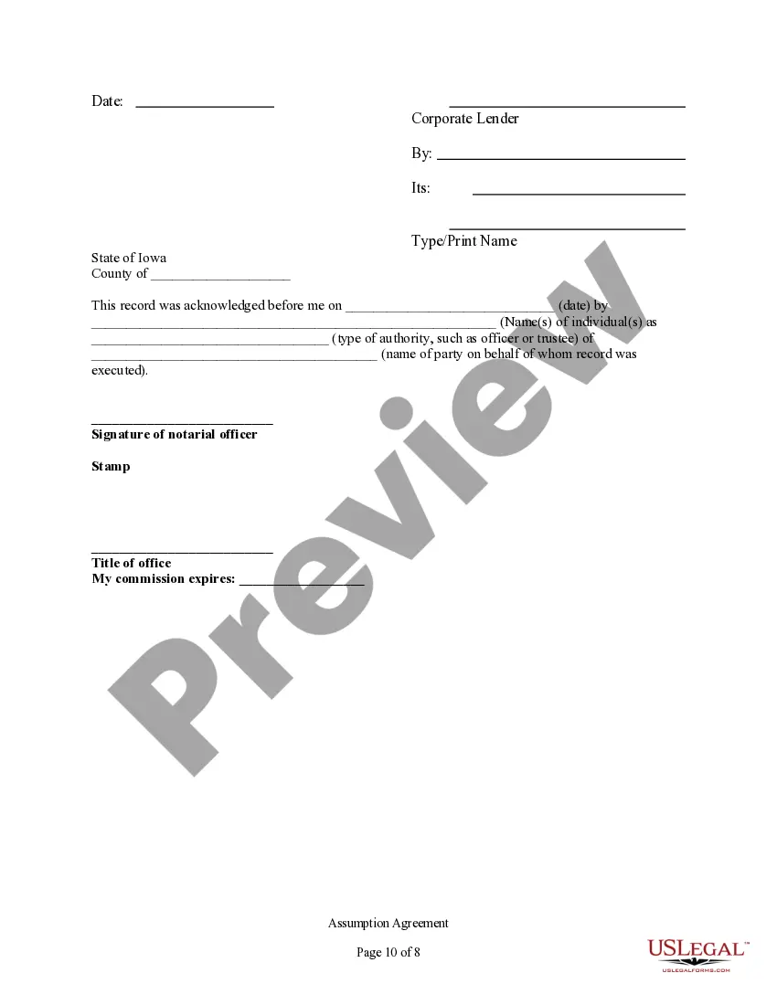 Preview Assumption Agreement of Mortgage and Release of Original Mortgagors