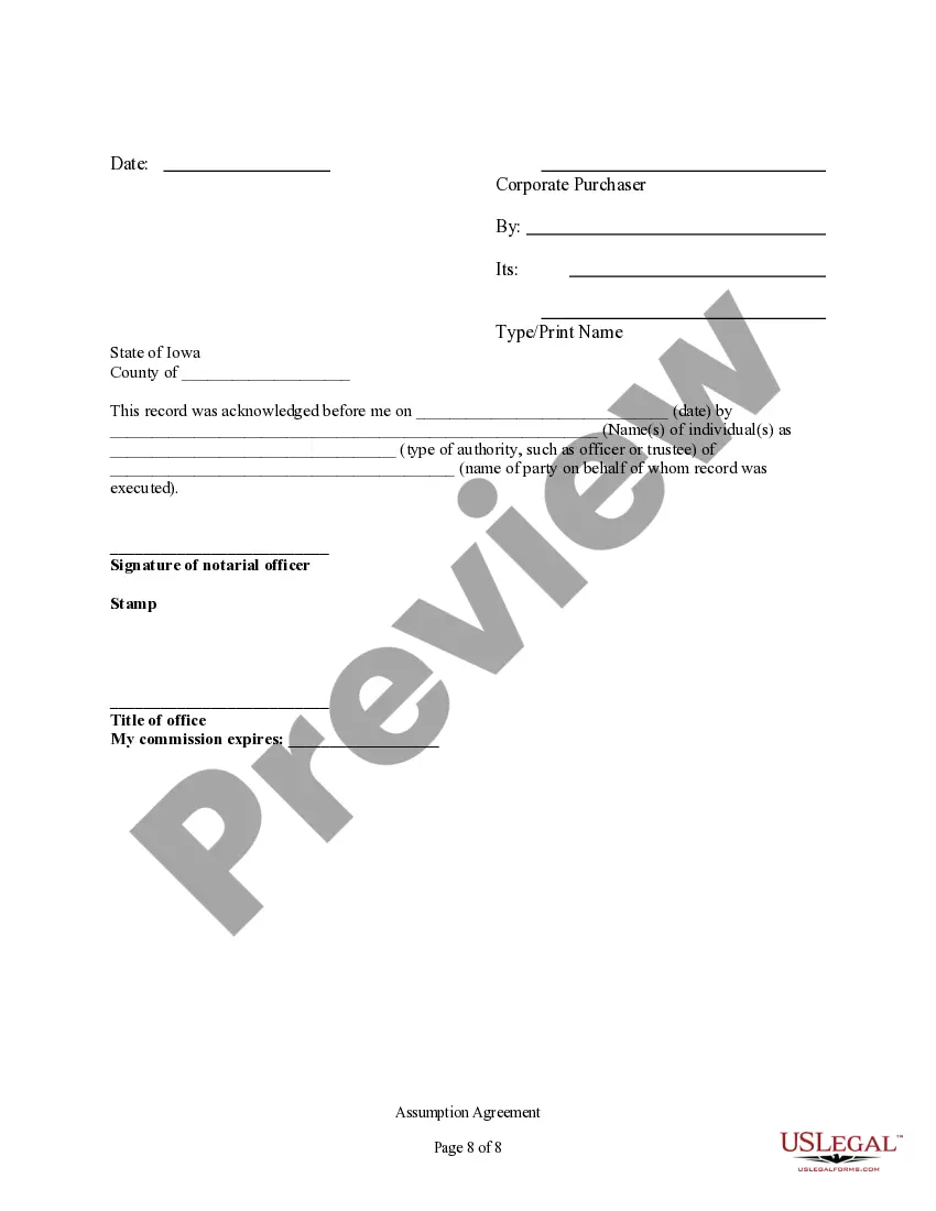 Preview Assumption Agreement of Mortgage and Release of Original Mortgagors