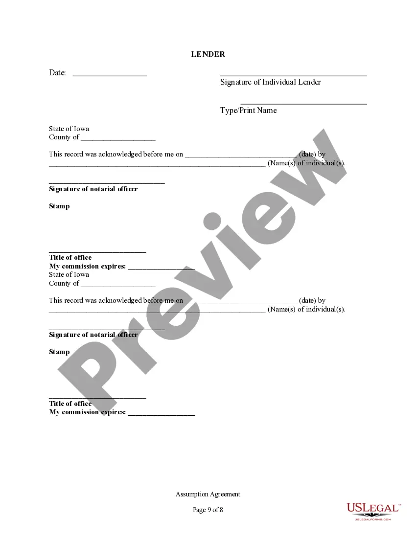 Preview Assumption Agreement of Mortgage and Release of Original Mortgagors
