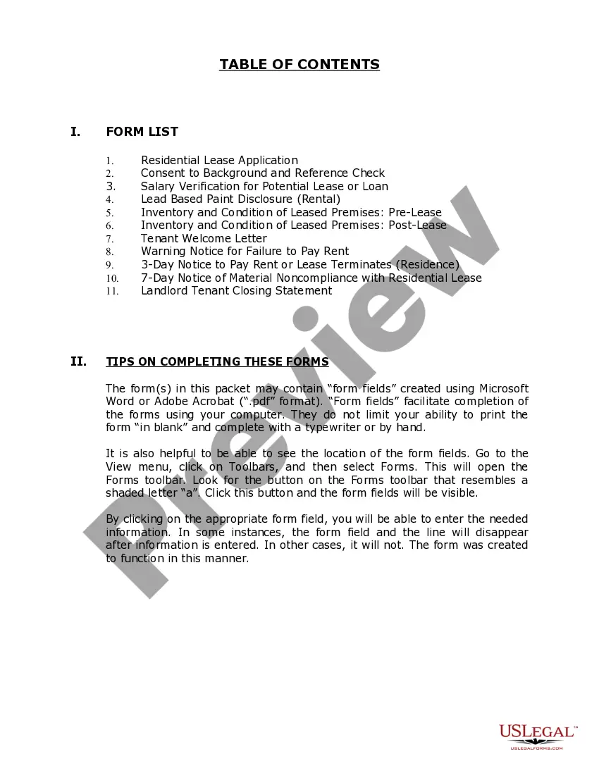 Preview Iowa Supplemental Residential Lease Forms Package