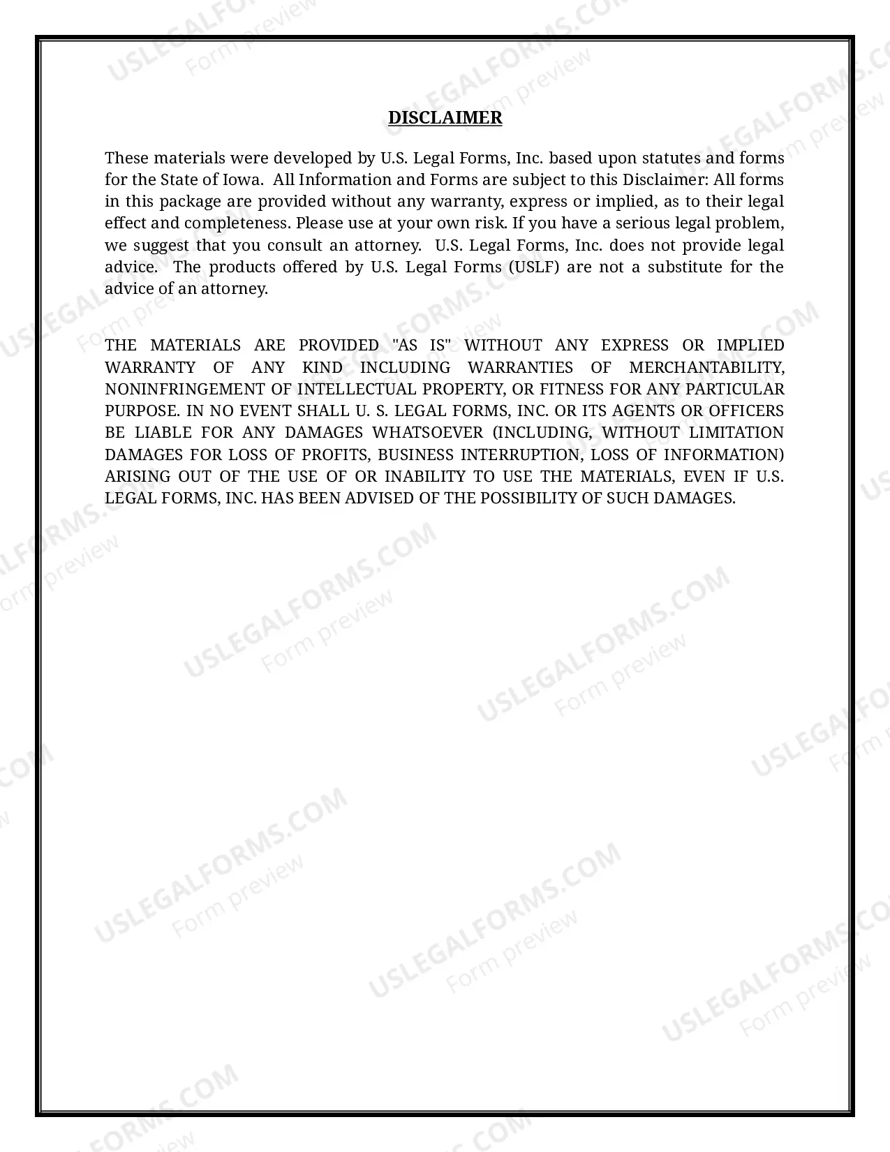 Preview Iowa Name Change Instructions and Forms Package for an Adult