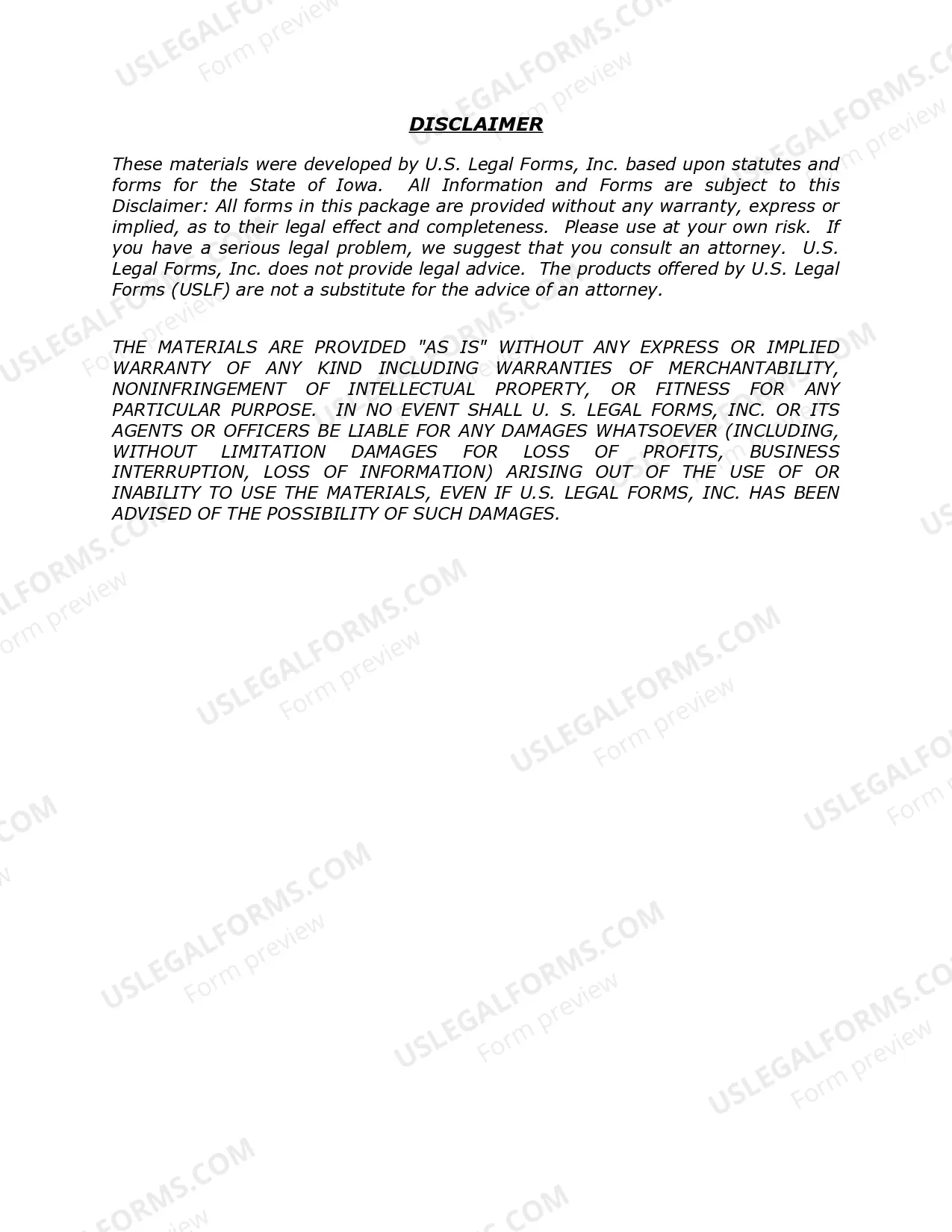 Preview Iowa Name Change Instructions and Forms Package for a Minor