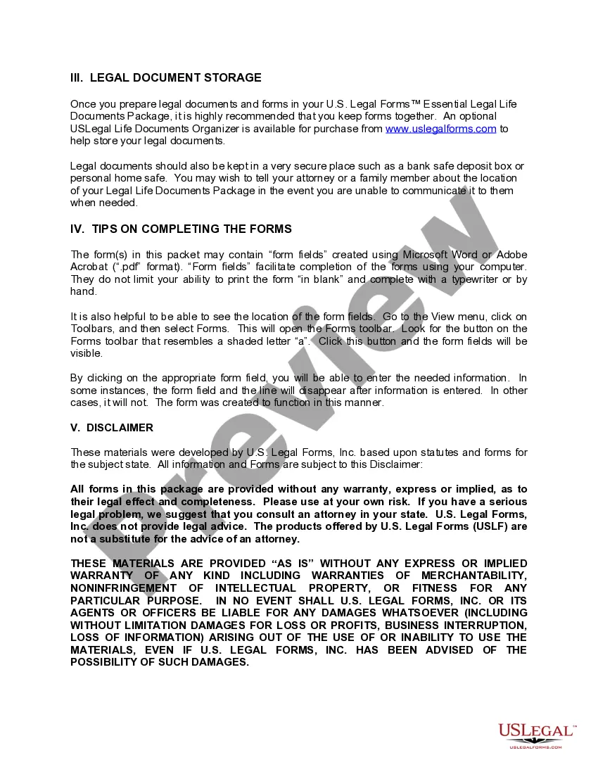 Preview Iowa Life Documents Planning Package, including Will, Power of Attorney and Living Will