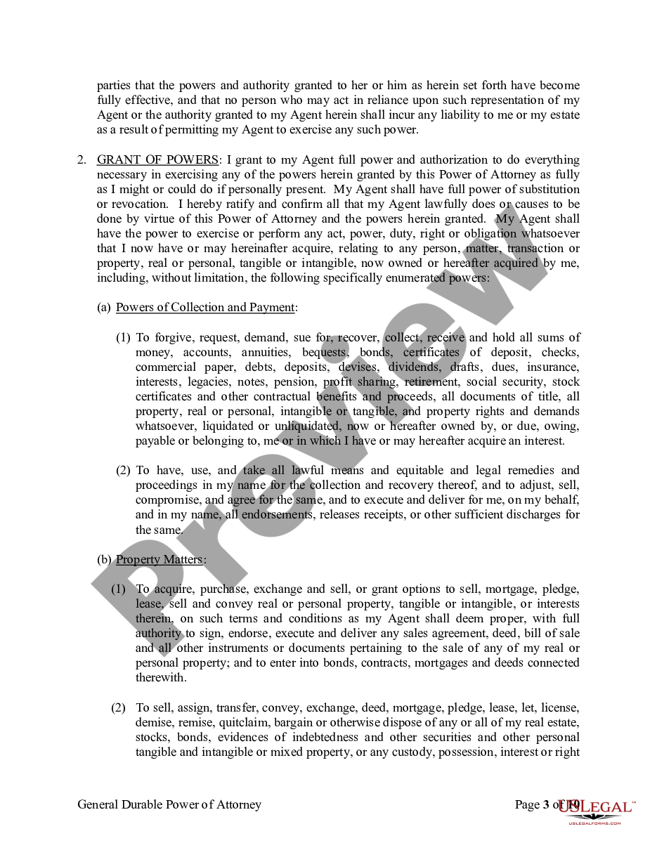 page 2 General Durable Power of Attorney for Property and Finances or Financial Effective upon Disability preview
