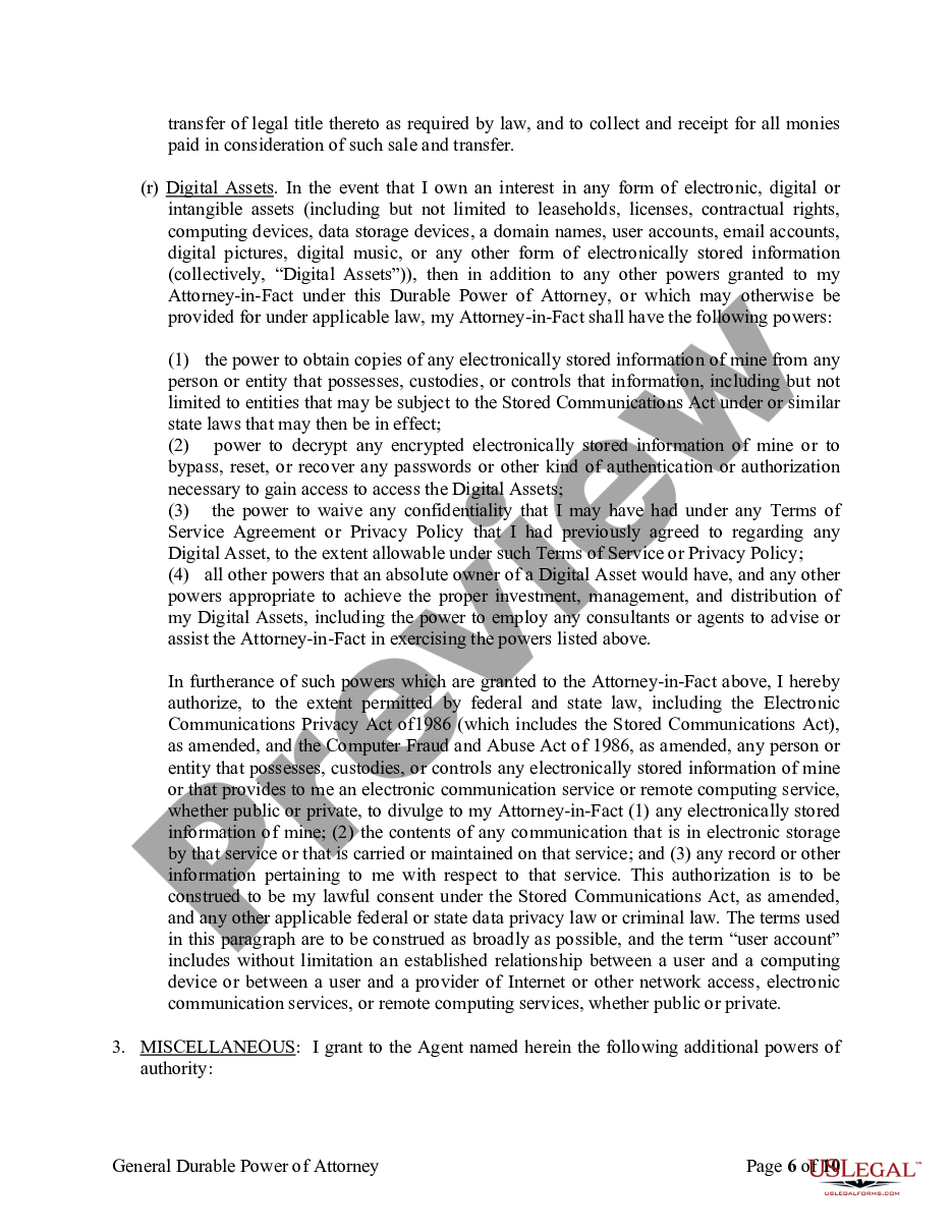 page 5 General Durable Power of Attorney for Property and Finances or Financial Effective upon Disability preview