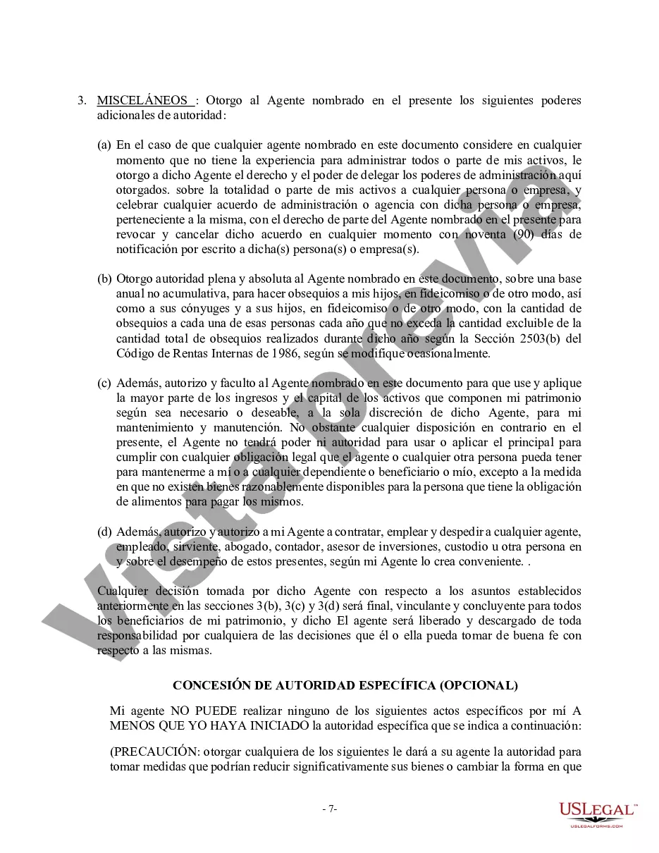 Preview Poder General Duradero para Bienes y Finanzas o Financiero Efectivo Inmediatamente