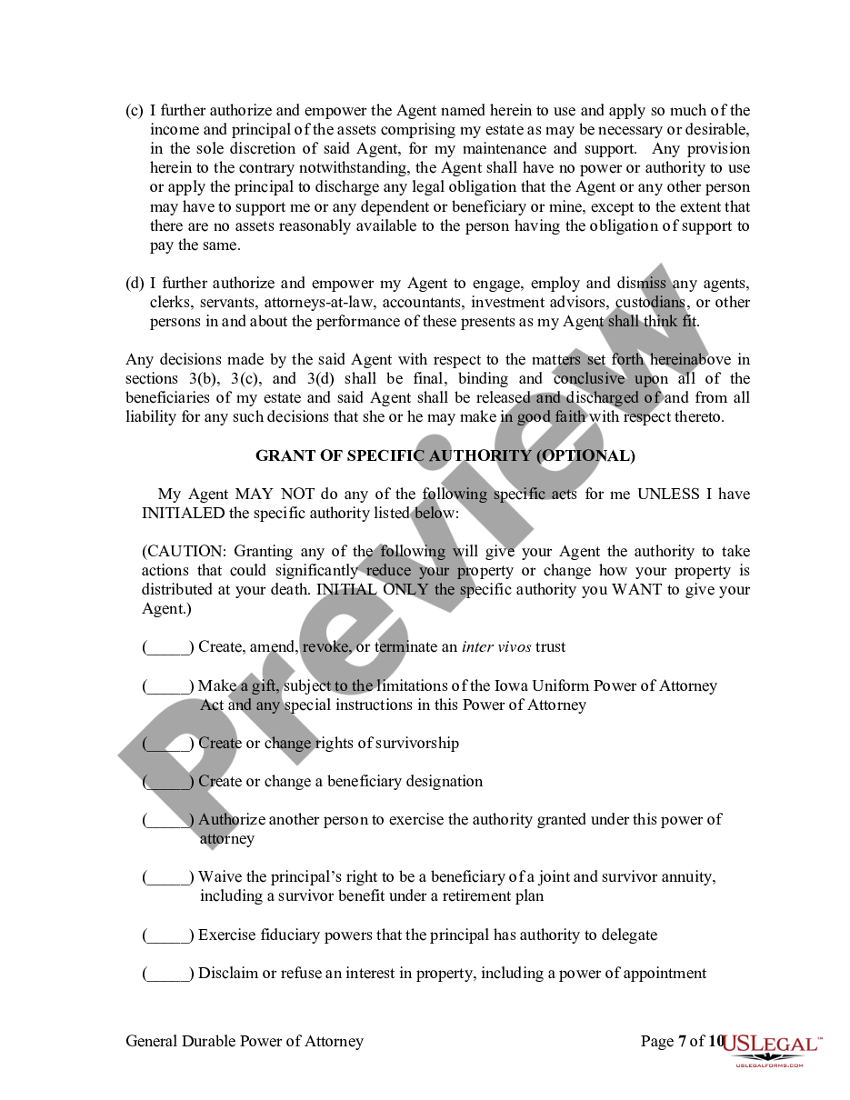 page 6 General Durable Power of Attorney for Property and Finances or Financial Effective Immediately preview