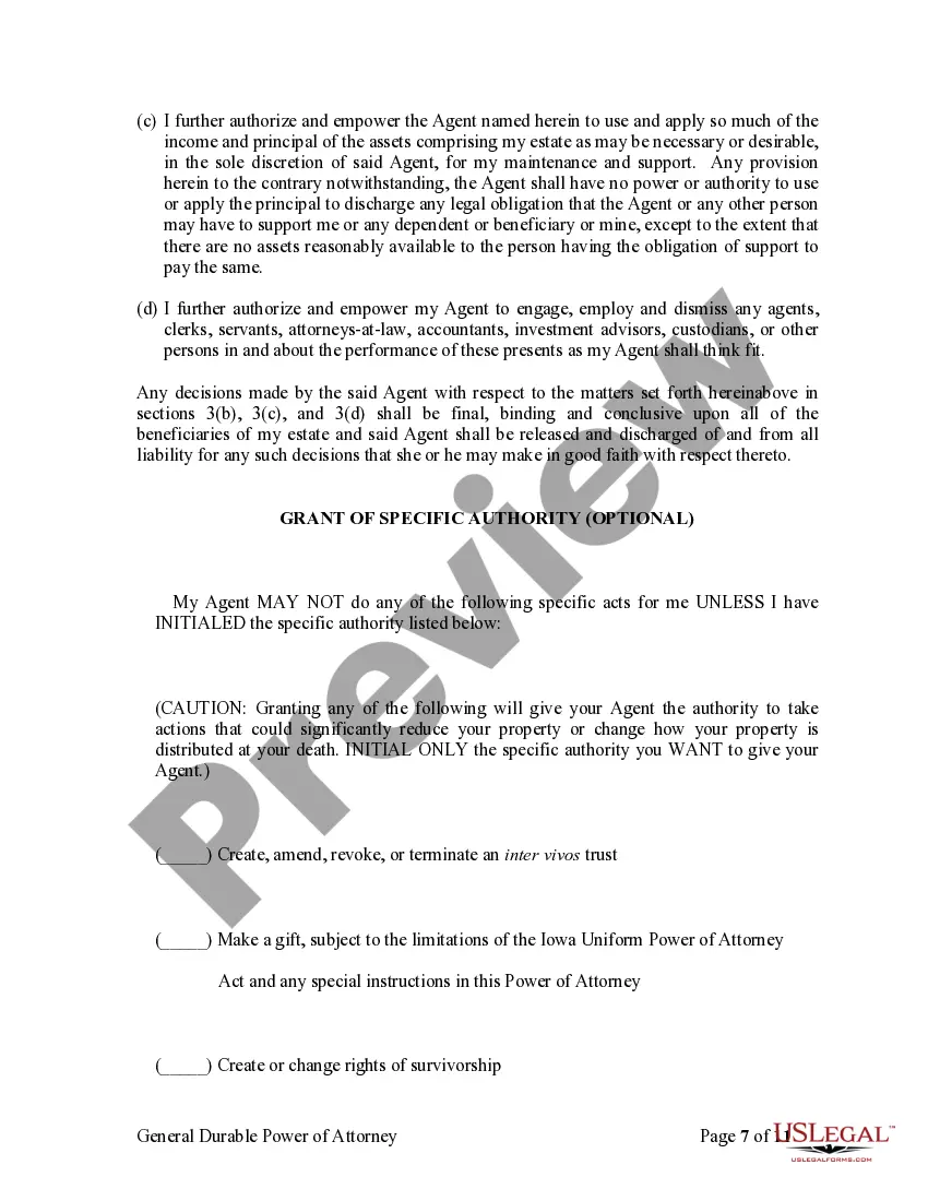 Preview General Durable Power of Attorney for Property and Finances or Financial Effective Immediately