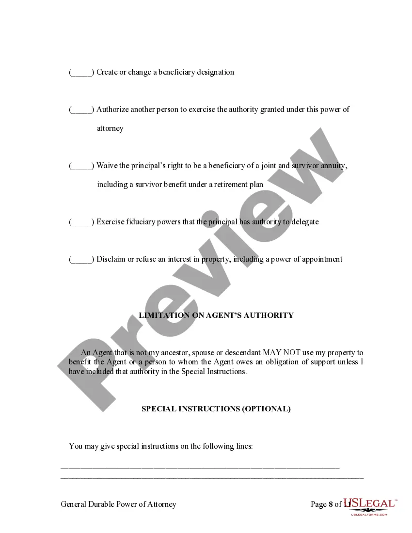 Preview General Durable Power of Attorney for Property and Finances or Financial Effective Immediately