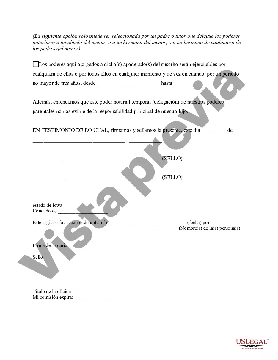 Preview Poder General para el Cuidado y Custodia del Hijo o Hijos