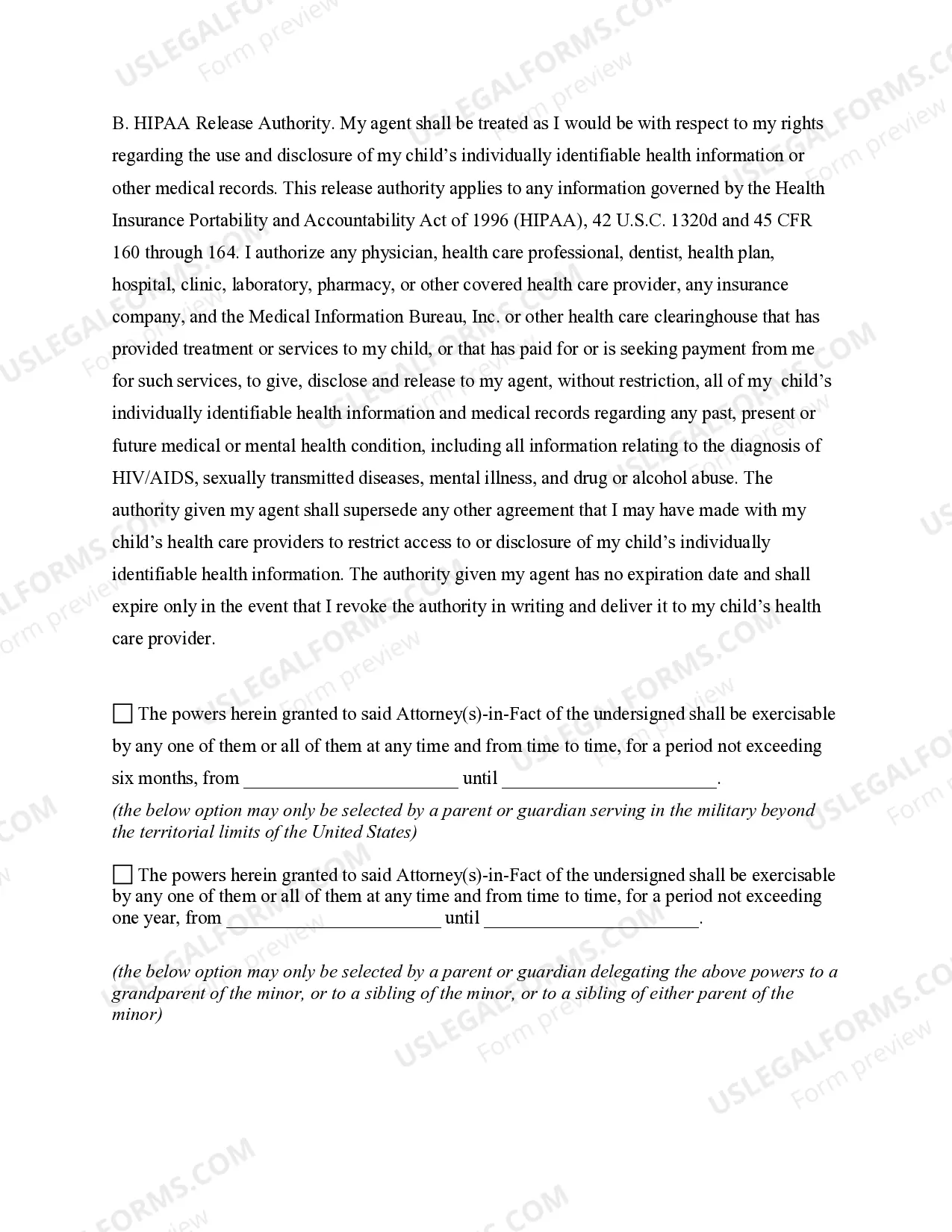 Preview General Power of Attorney for Care and Custody of Child or Children