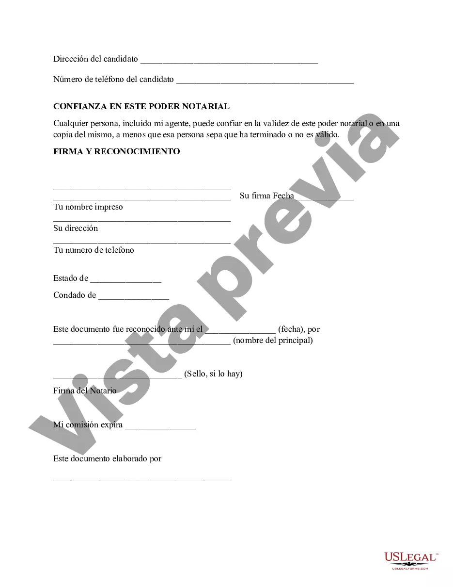 Preview Poder notarial general estatutario - Iowa