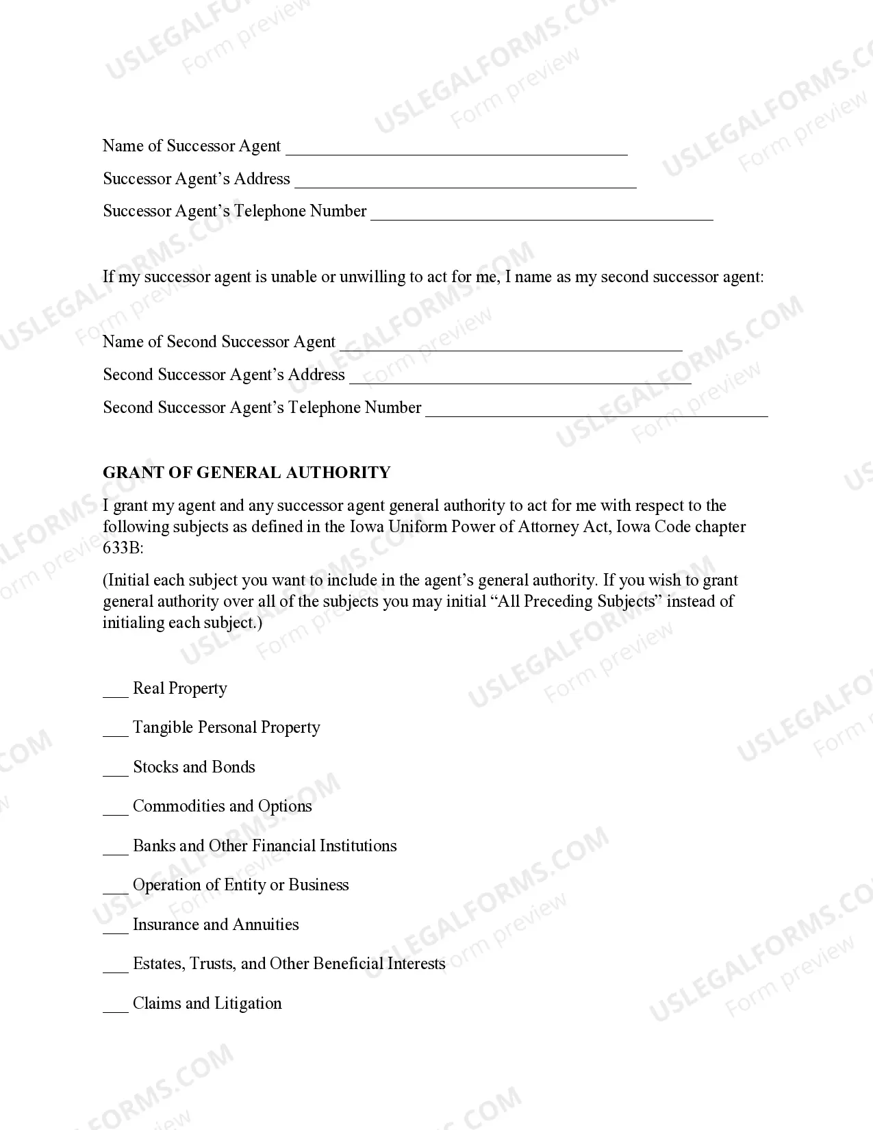 Preview Statutory General Power of Attorney