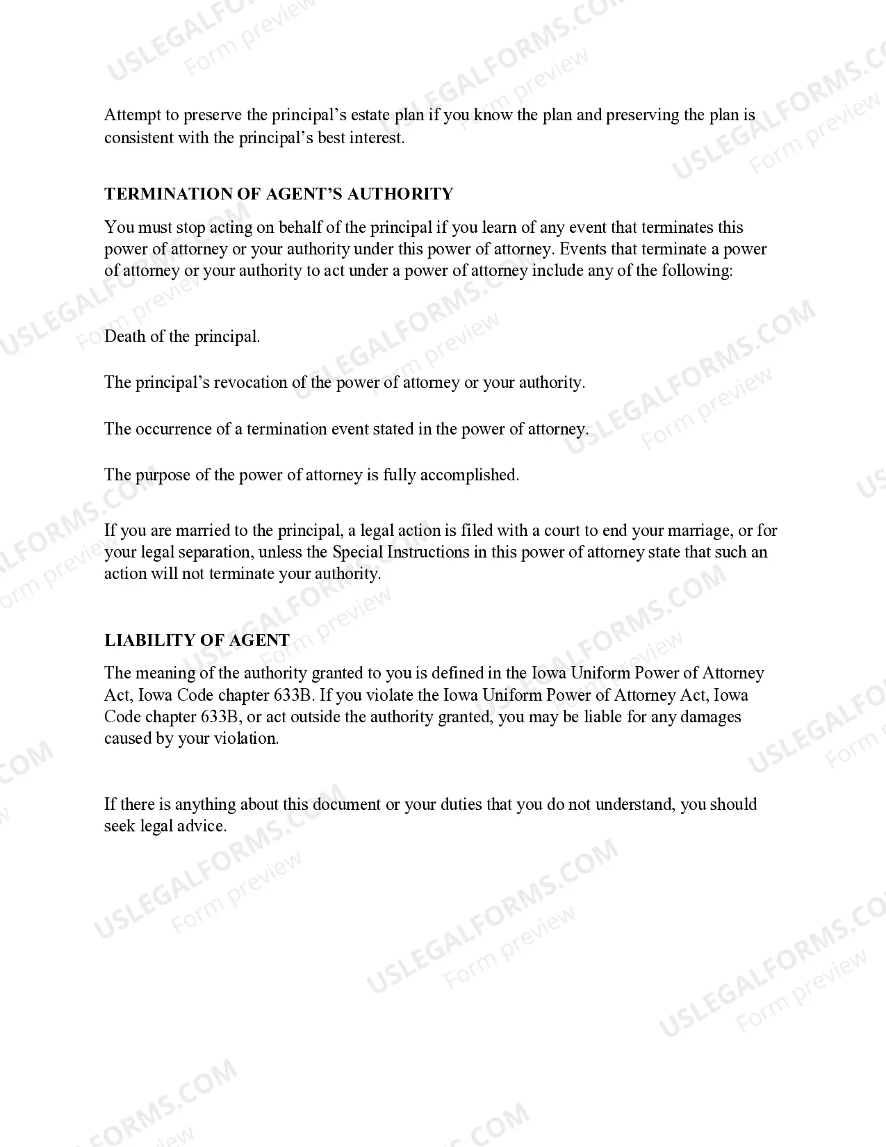 Preview Statutory General Power of Attorney