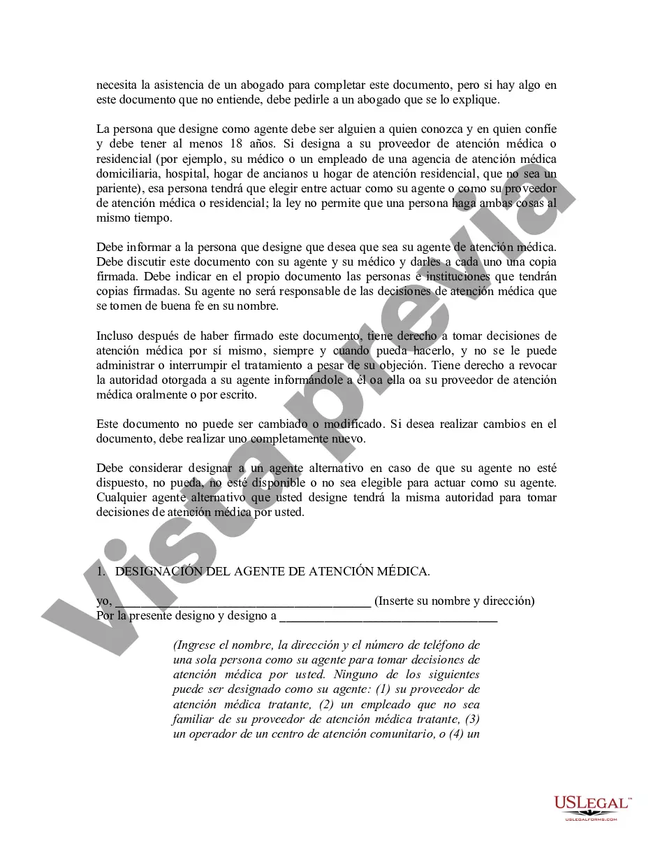 Preview Poder notarial duradero para el cuidado de la salud