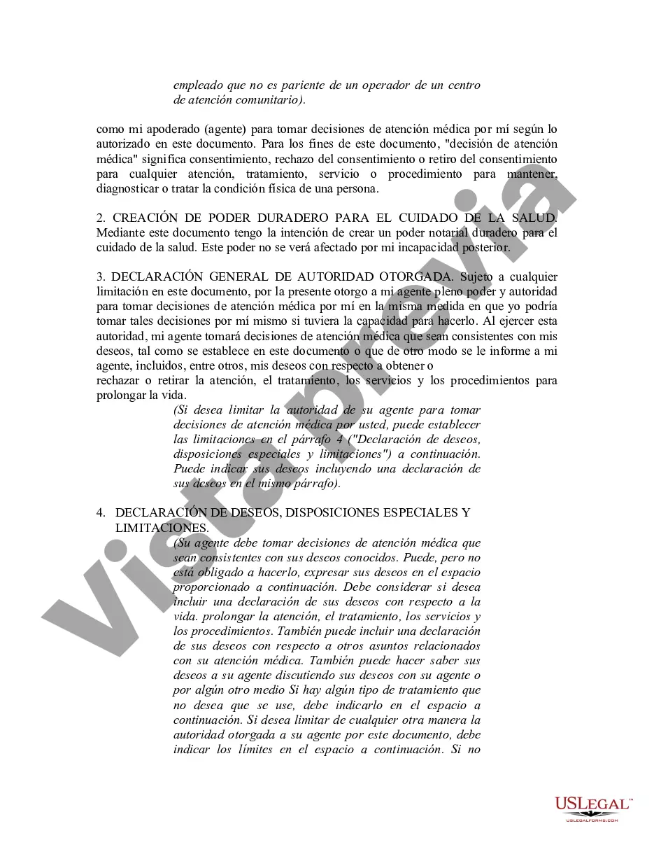 Preview Poder notarial duradero para el cuidado de la salud