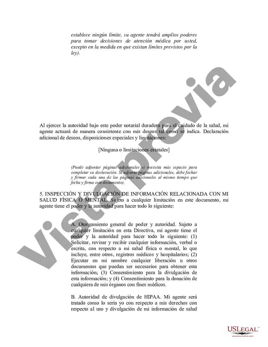 Preview Poder notarial duradero para el cuidado de la salud