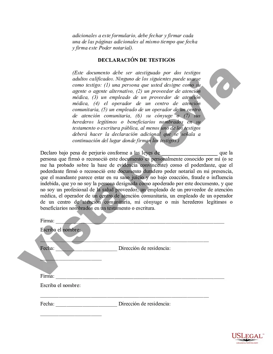 Preview Poder notarial duradero para el cuidado de la salud