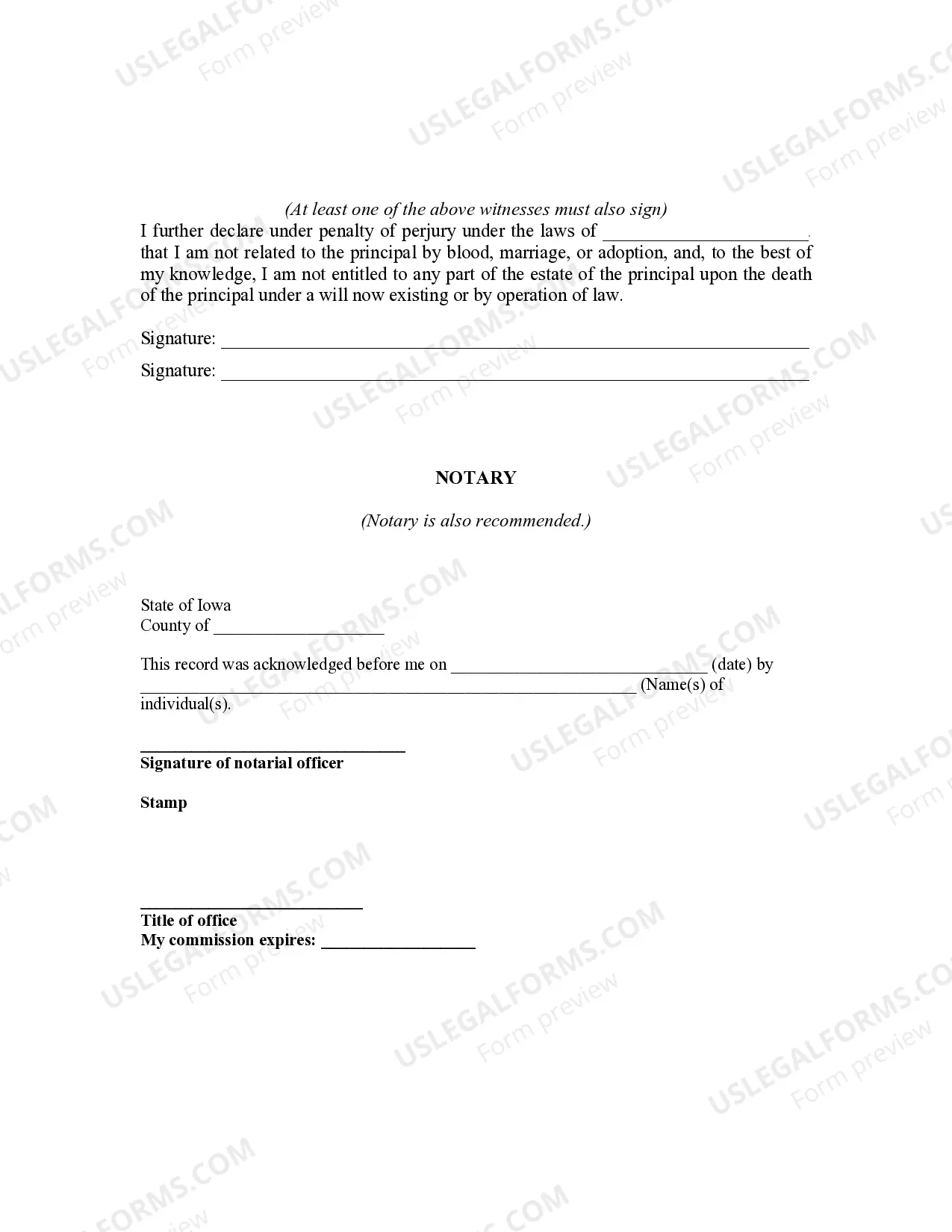 Preview Durable Power of Attorney for Health Care
