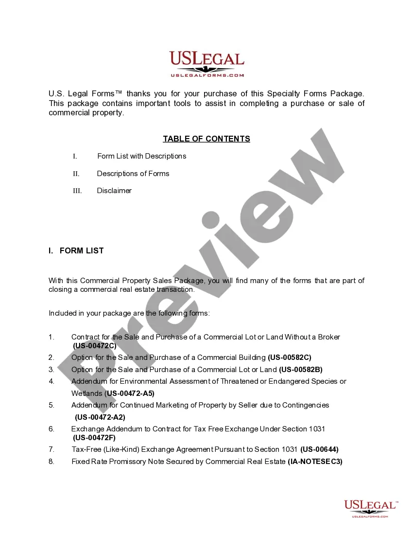 Preview Iowa Commercial Property Sales Package