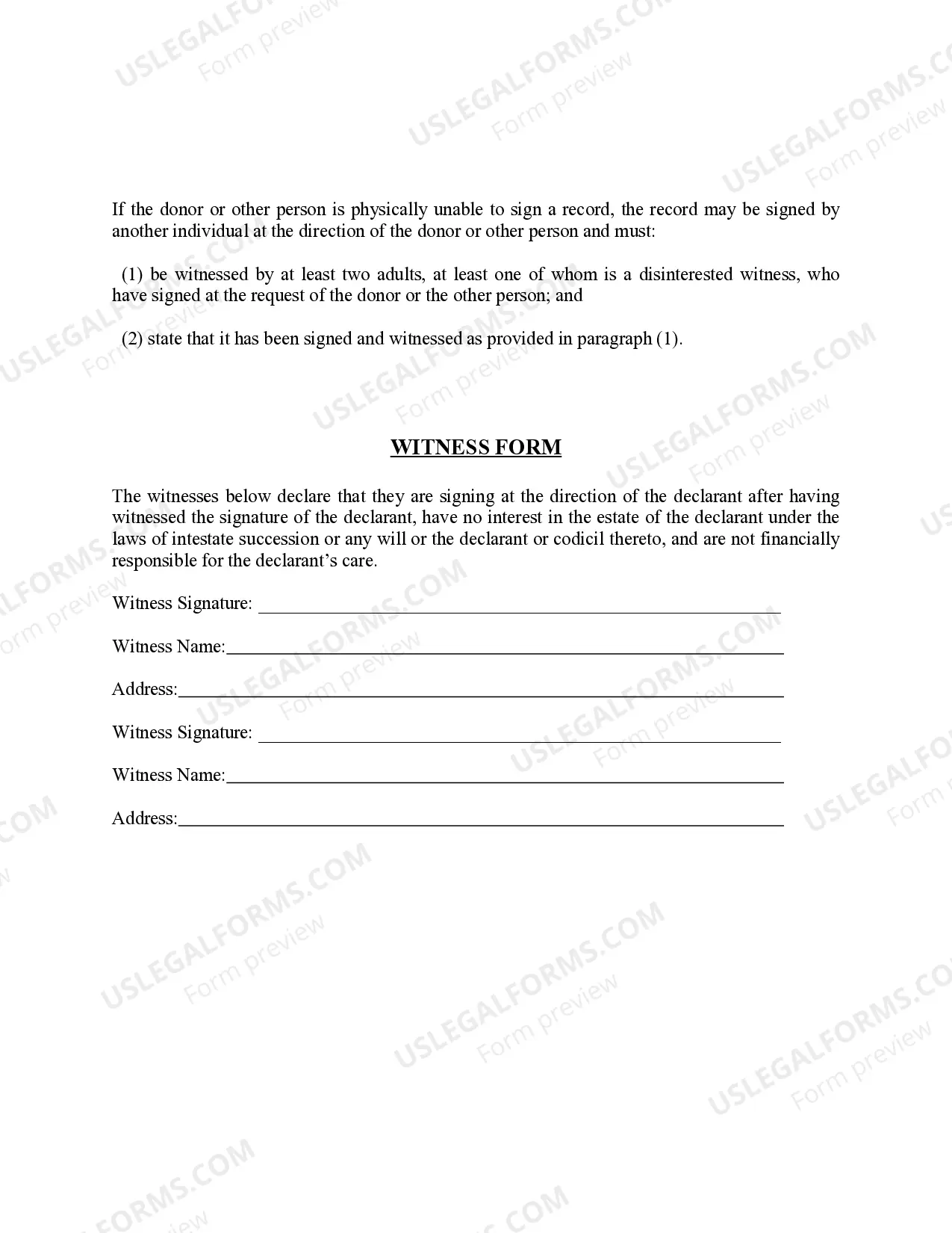 Preview Revised Uniform Anatomical Gift Act Donation