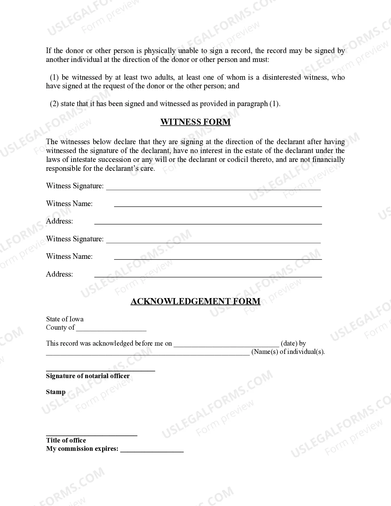 Preview Revocation of Anatomical Gift Donation