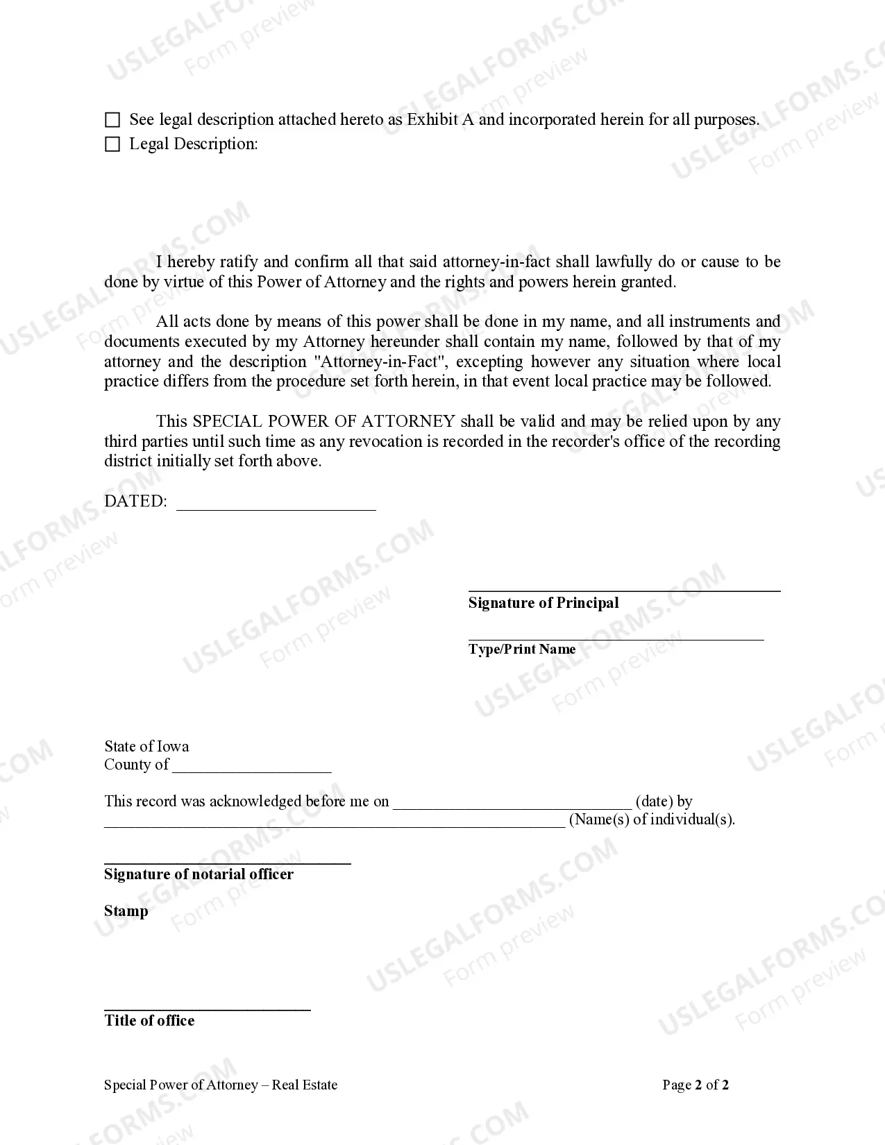 Preview Special or Limited Power of Attorney for Real Estate Purchase Transaction by Purchaser