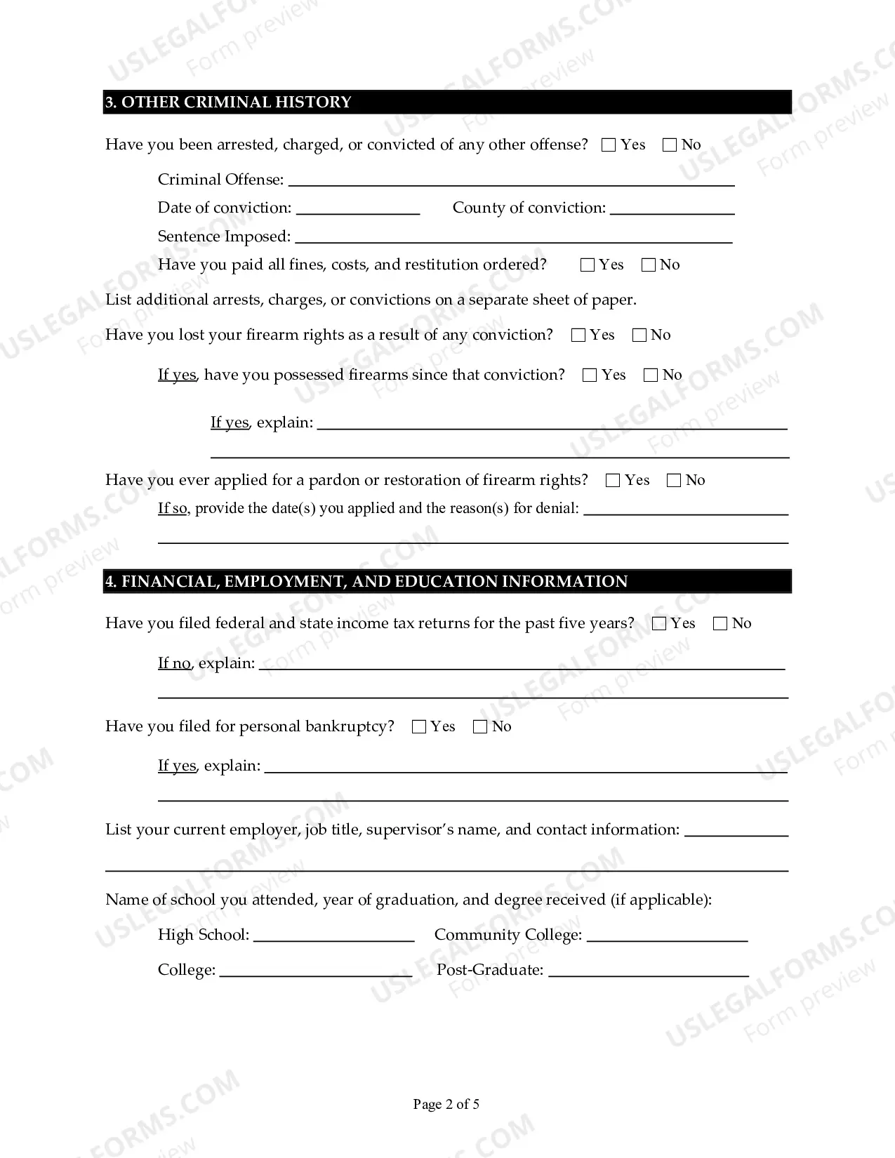 Preview Application for Executive Clemency