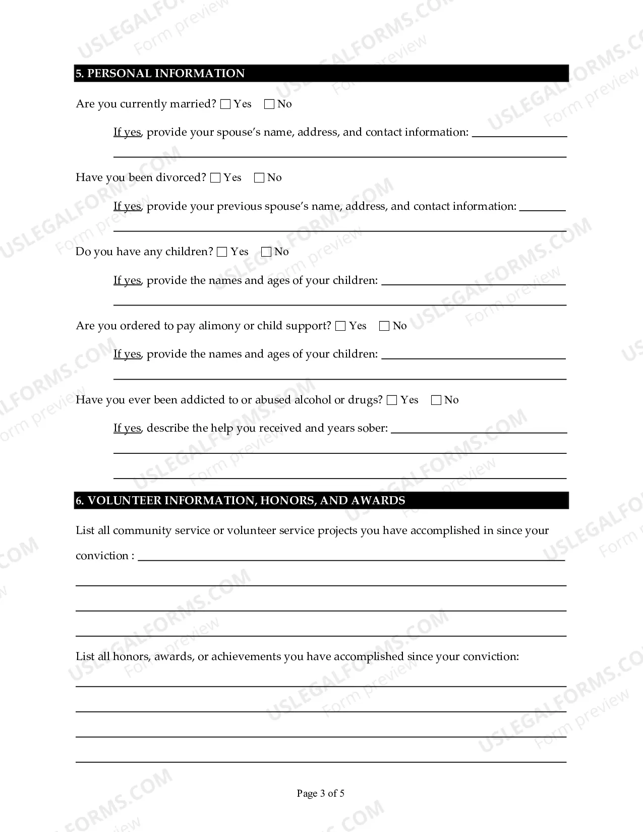 Preview Application for Executive Clemency