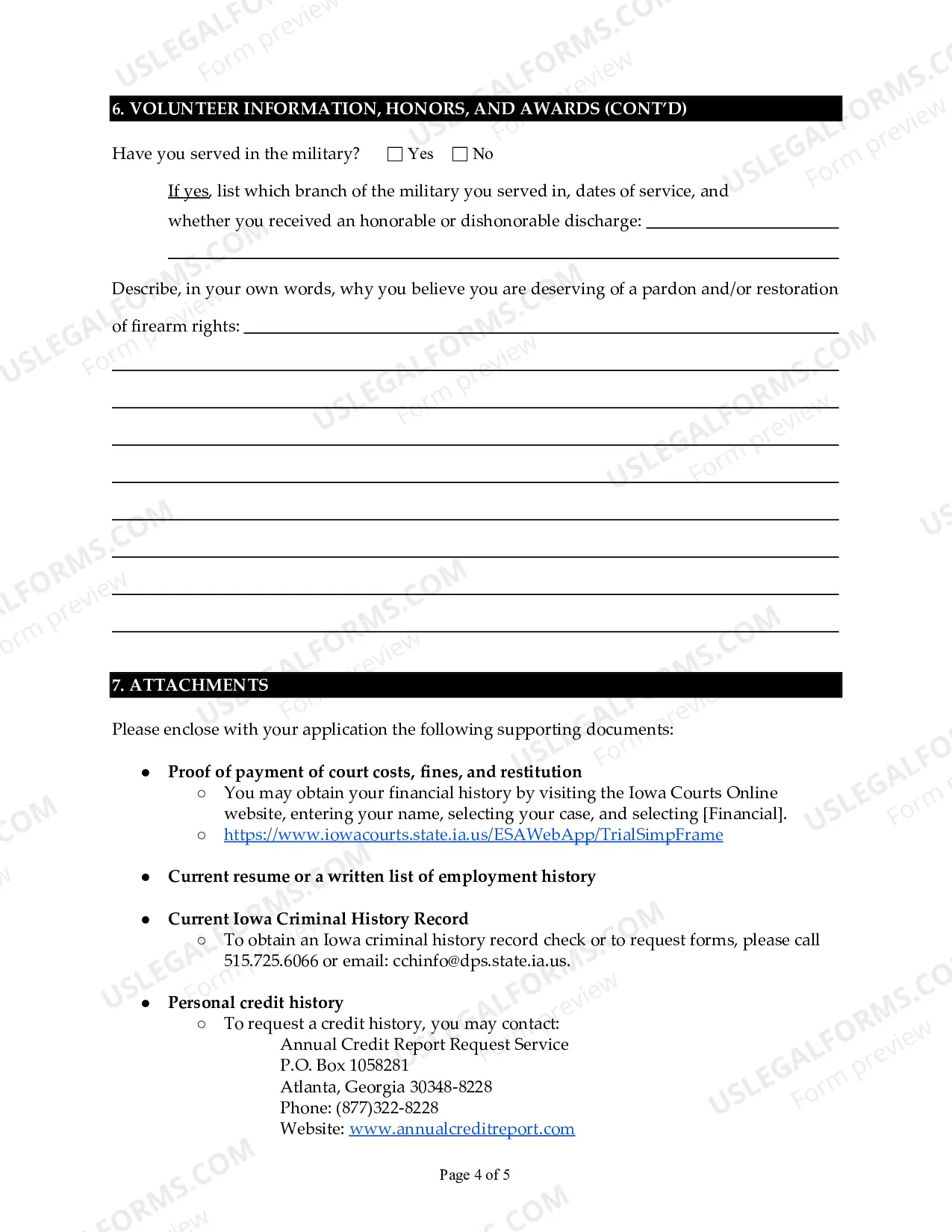 Preview Application for Executive Clemency