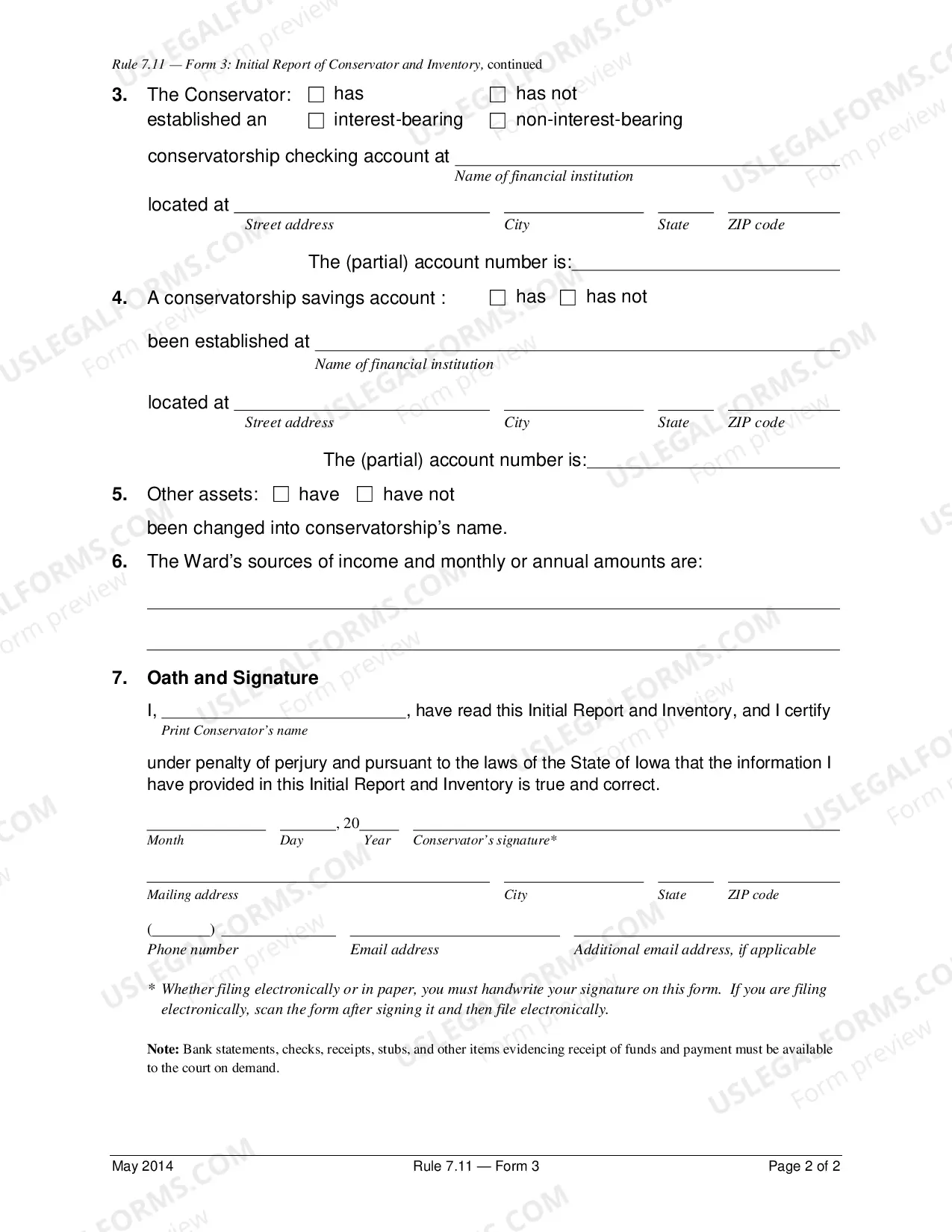 Preview Initial Report of Conservator and Inventory
