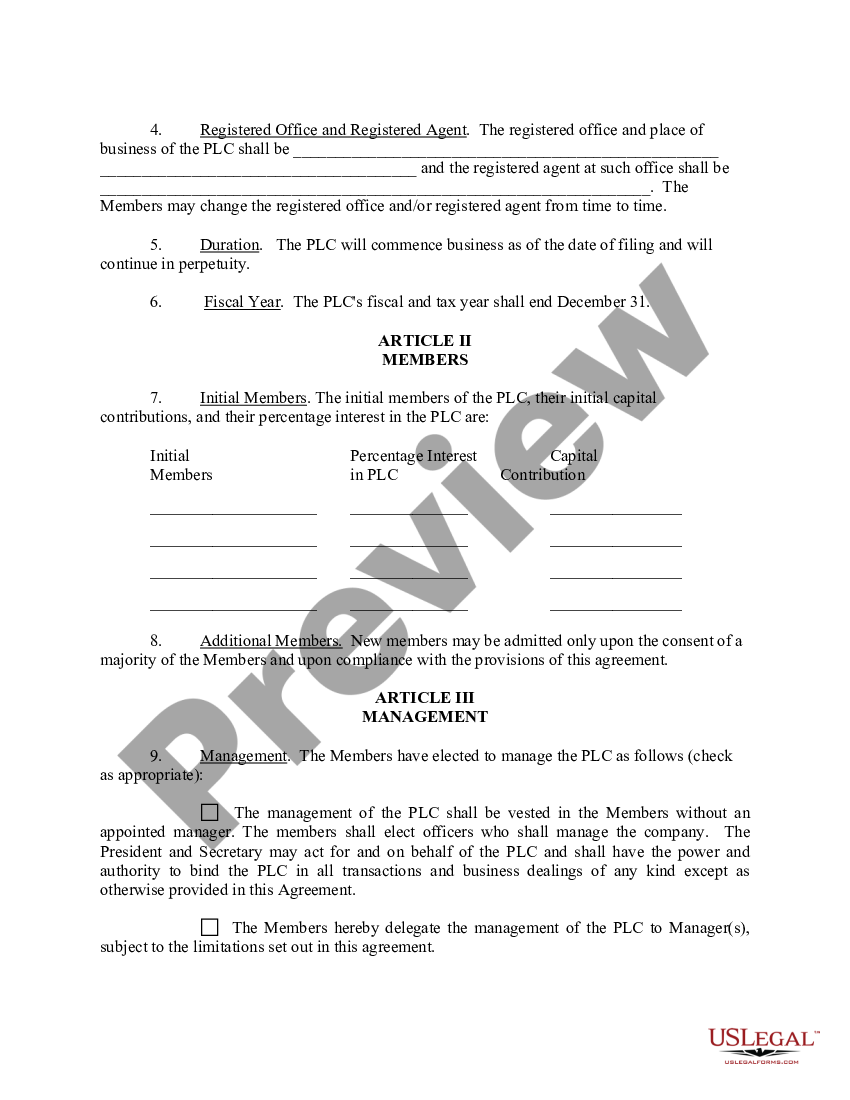 Iowa Sample Operating Agreement for Professional Limited Liability