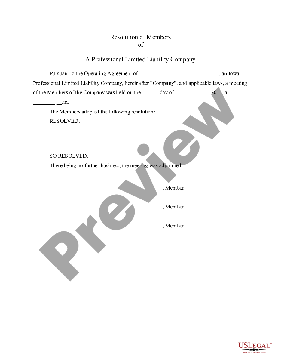 page 1 Professional Limited Liability Company PLLC Notices and Resolutions preview
