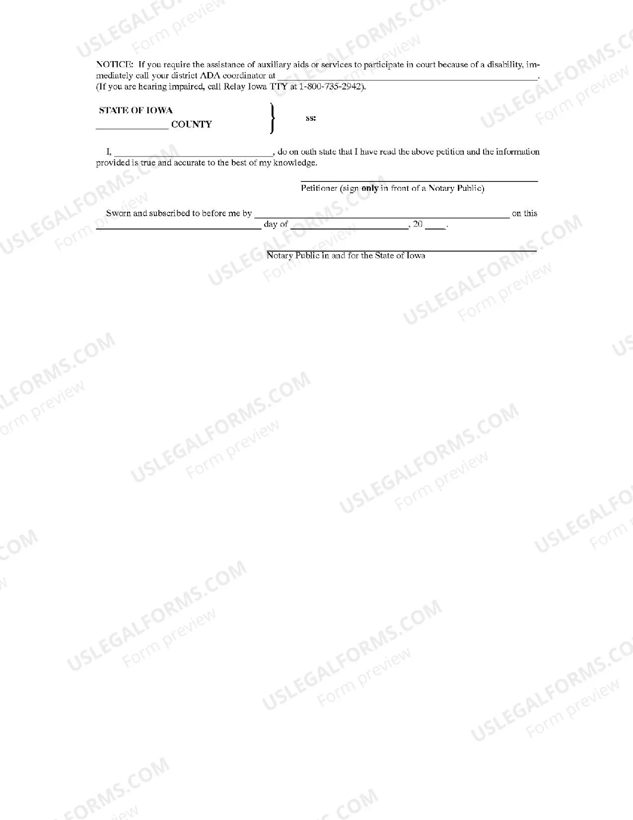 Preview Petition for Termination of Parental Rights and Child Support Obligation Pursuant to Iowa Code Section 600B.41A6A