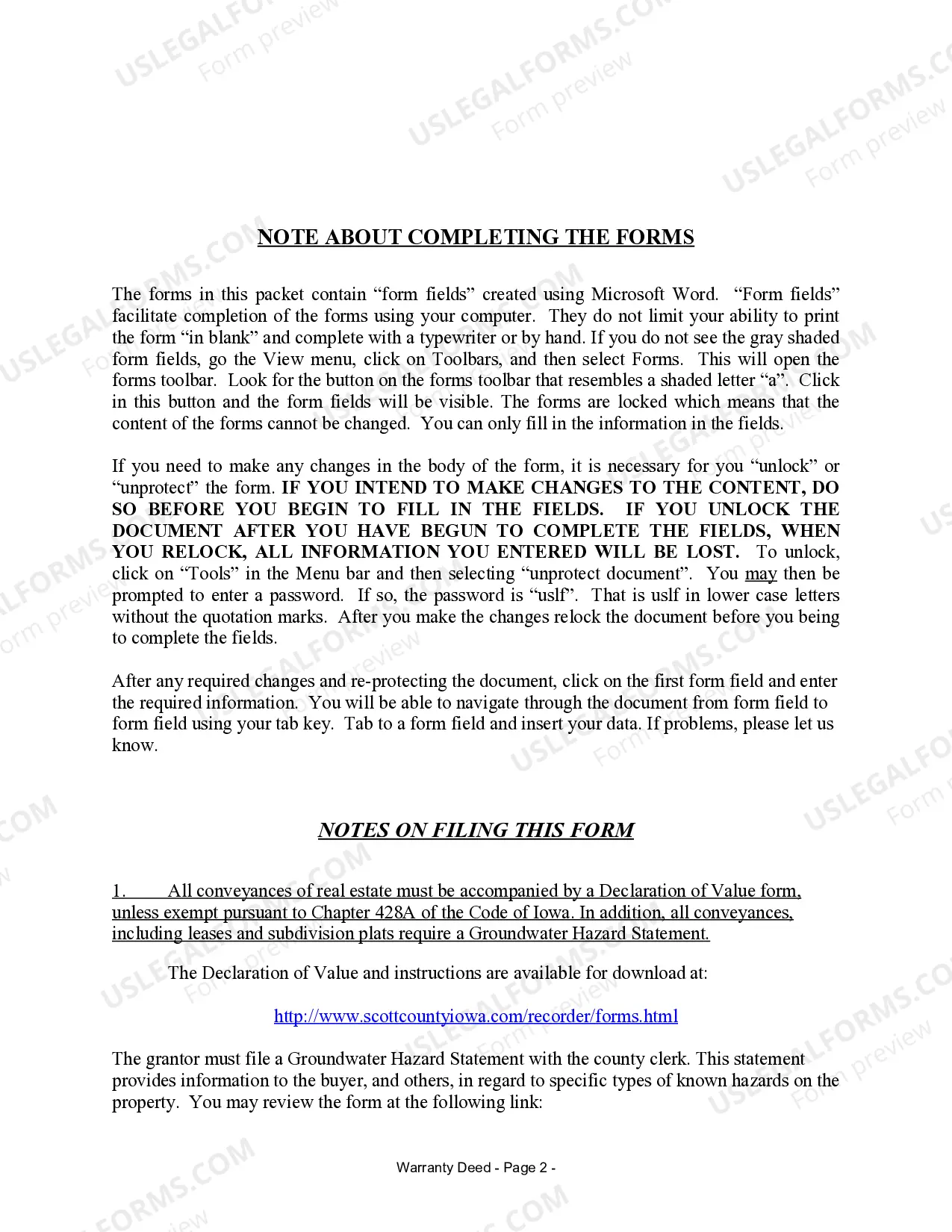 Preview Warranty Deed for Husband and Wife Converting Property from Tenants in Common to Joint Tenancy