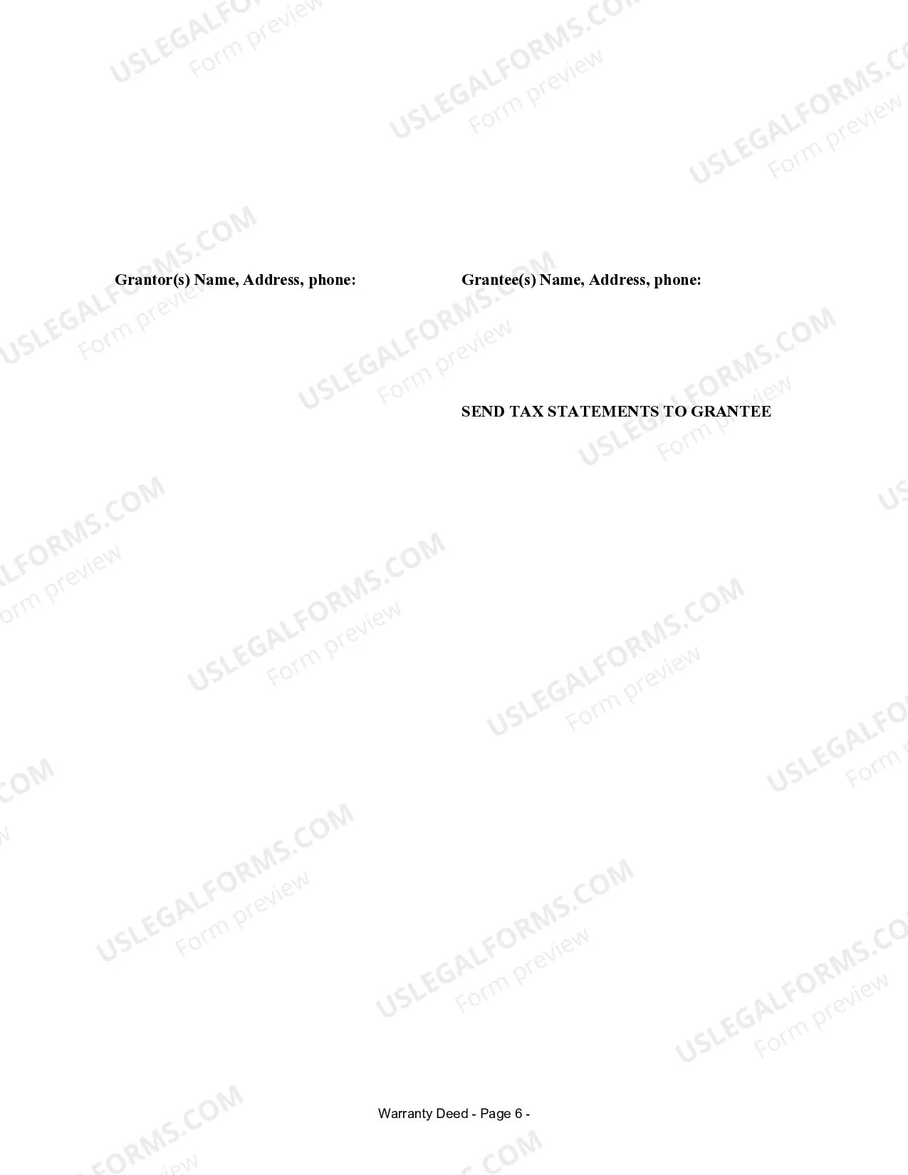 Preview Warranty Deed for Husband and Wife Converting Property from Tenants in Common to Joint Tenancy