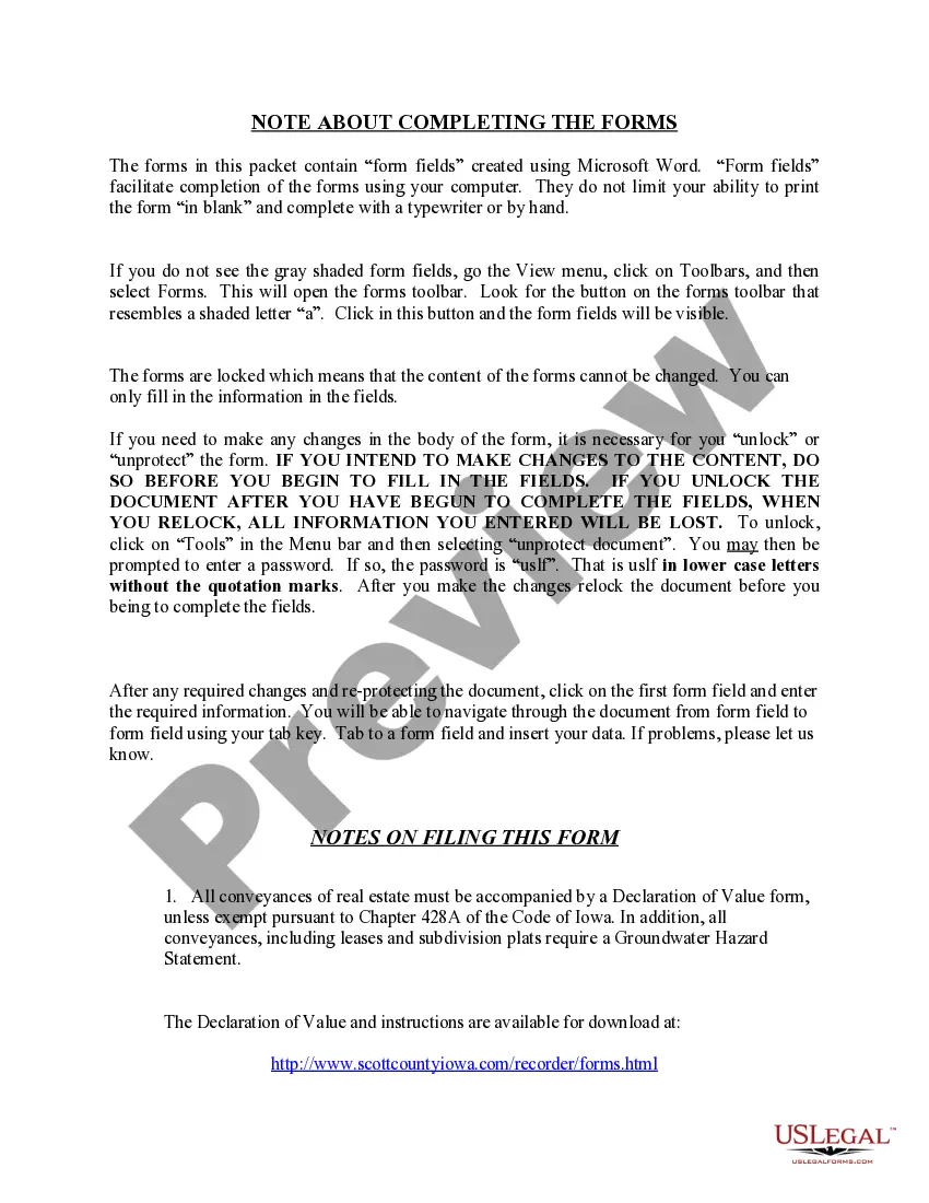 Preview Warranty Deed for Parents to Child with Reservation of Life Estate