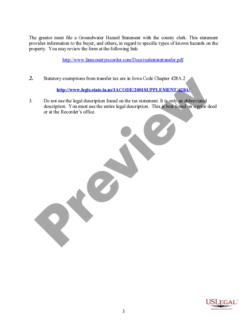 Preview Warranty Deed for Parents to Child with Reservation of Life Estate